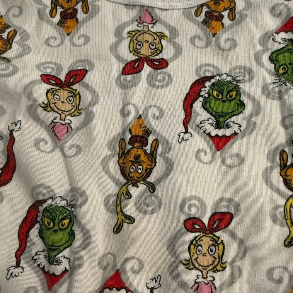 Hanna Andersson grinch‎ kids pajamas top only 100/4